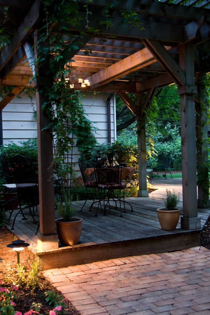 Pergola with landscape lighting in Mequon, WI