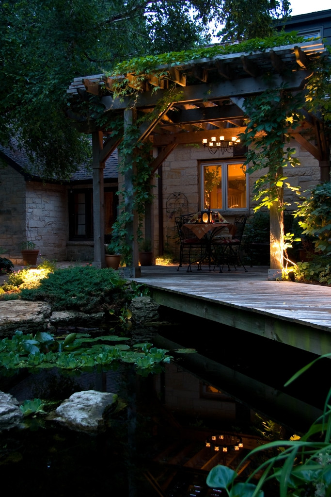 Pergola with landscape lighting in Mequon, WI